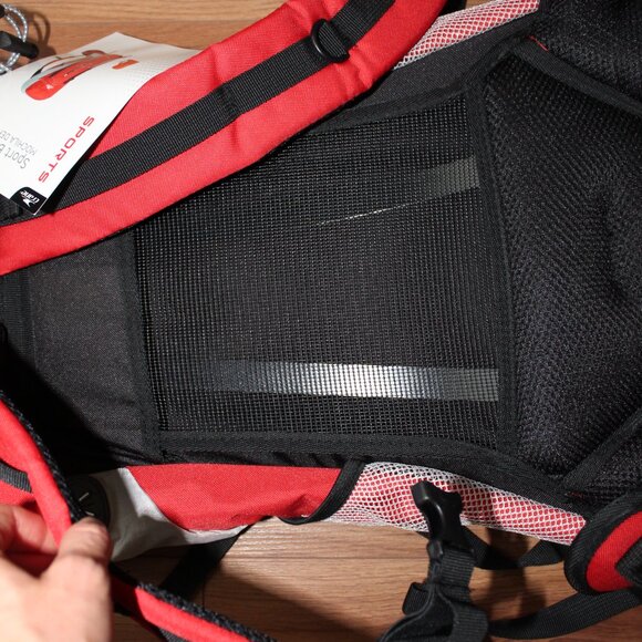 Bike/Motorcycle Sports Backpack (RED) - Reflective Trim - Elastic Rain Cover - Picture 8 of 12